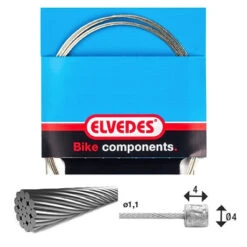 Elvedes Cable De Transmission 4000mm 1x19 Fils Stainless Ø1,1mm Avec Tete N Ø4x4