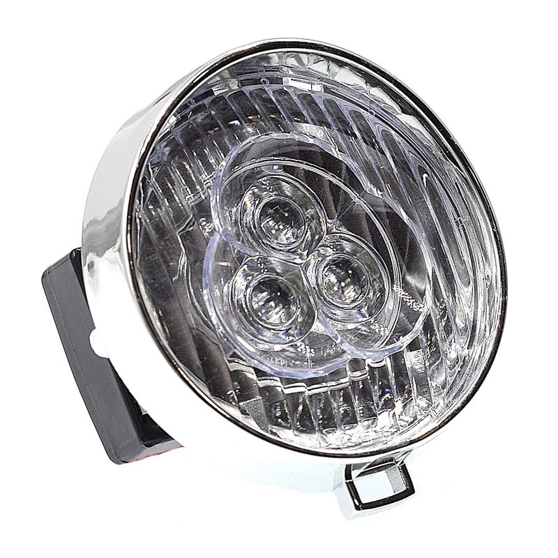 Feux De Vélo Avant Blanc Nacré 3 LEDS Avec Piles Intégrés 5 Feux De Vélo Avant Blanc Nacré 3 LEDS Avec Piles Intégrés – Image 3