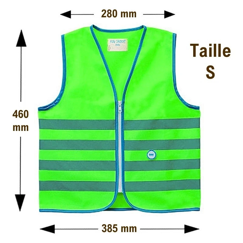 Gilet De Sécurité Enfant à Vélo Haute Visibilité Vert Wowow 5 Gilet De Sécurité Enfant à Vélo Haute Visibilité Vert Wowow – Image 3