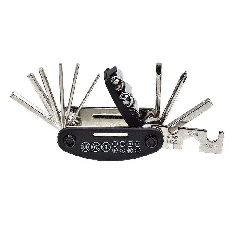 Kit De 17 Outils Pour Vélo + Sacoche 3 Kit De 17 Outils Pour Vélo + Sacoche