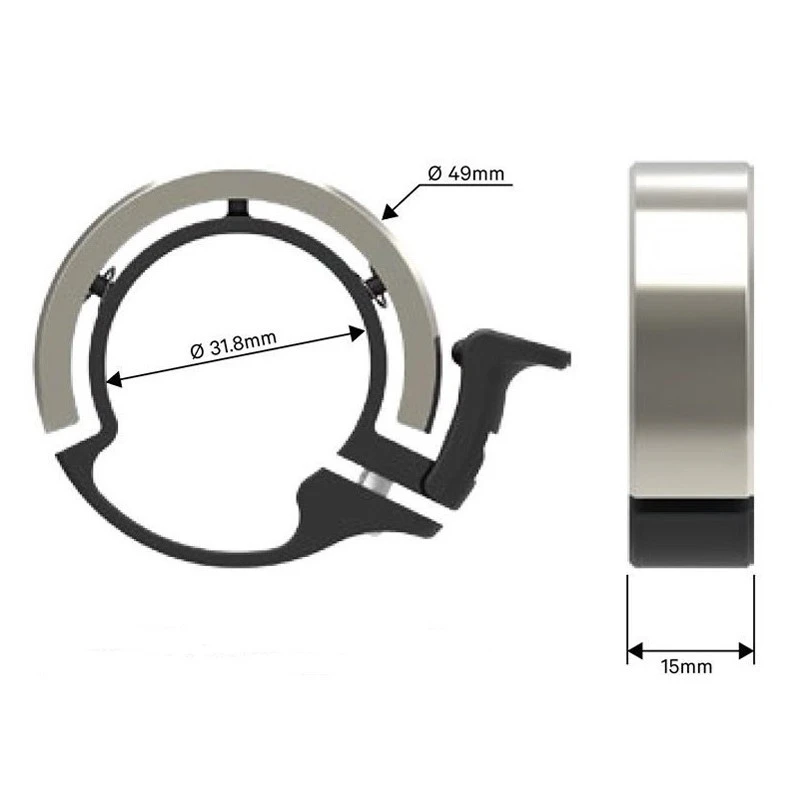 Knog Oi Sonnette Vélo Classic Large Couleur Argent 5 Knog Oi Sonnette Vélo Classic Large Couleur Argent – Image 3