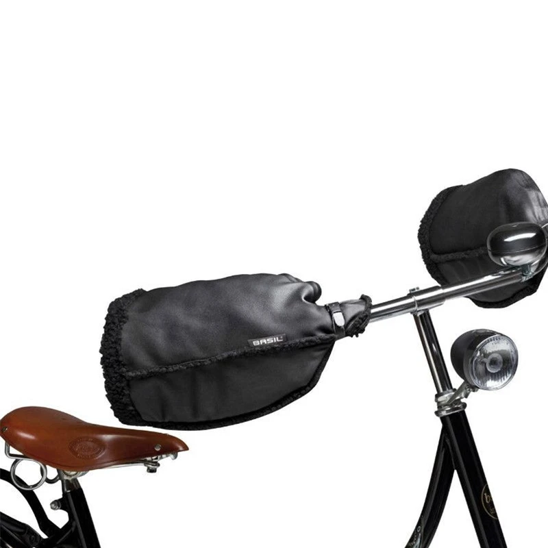 Manchons BASIL Noirs En Cuir Végétal Pour Guidon Vélo 4 Manchons BASIL Noirs En Cuir Végétal Pour Guidon Vélo – Image 2