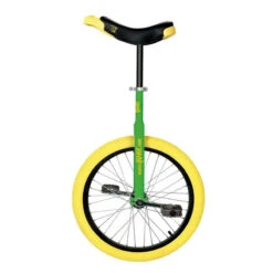 Monocycle QU-AX 20" Luxus Vert Jante Alu, Pneu Jaune